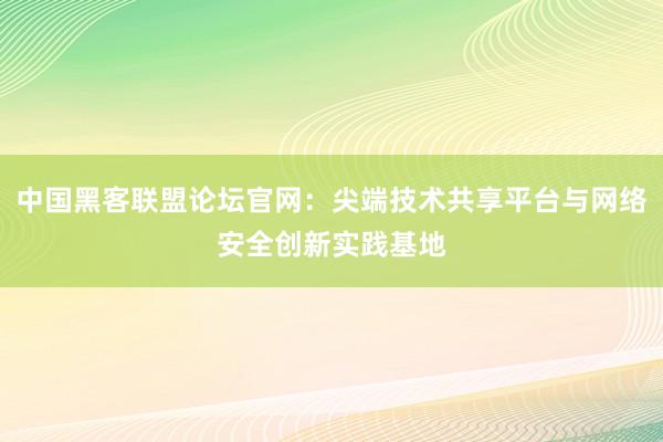 中国黑客联盟论坛官网：尖端技术共享平台与网络安全创新实践基地