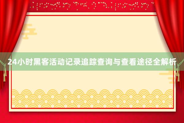 24小时黑客活动记录追踪查询与查看途径全解析