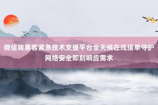微信端黑客紧急技术支援平台全天候在线接单守护网络安全即刻响应需求
