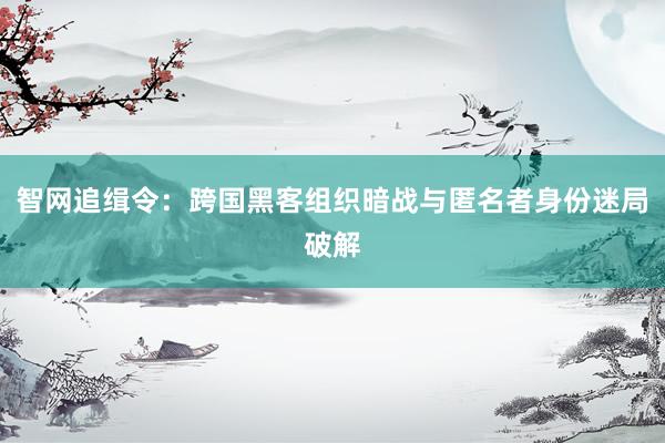 智网追缉令：跨国黑客组织暗战与匿名者身份迷局破解